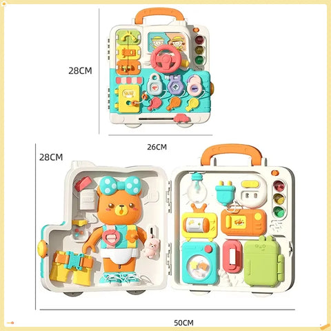 Baby Sensory Busy Board Montessori Toys Music Lights Switch Multifunction Travel Play Early Educational Activities Toy for Kids