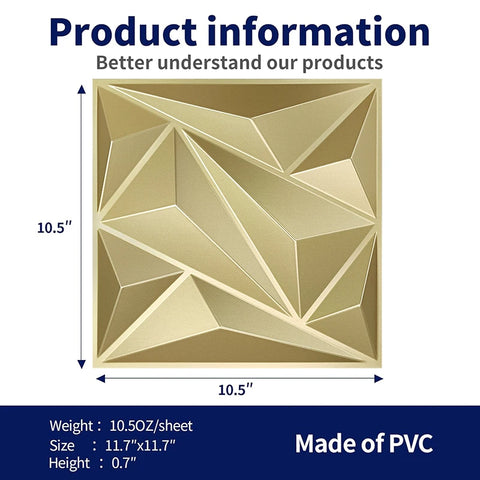 12pcs 30x30cm 3D Wall Panel Shining Gold 3D Wall Sticker Champagne gold color Wedding party background wall art Wood grain paper