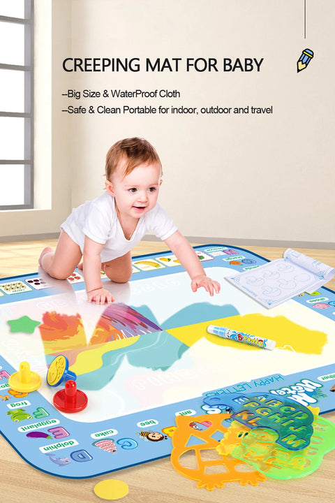 100x80CM Magic Water Drawing Doodle Mat With Reusable Magic Pens Coloring Painting Board Montessori Educational Toys Kids Gifts