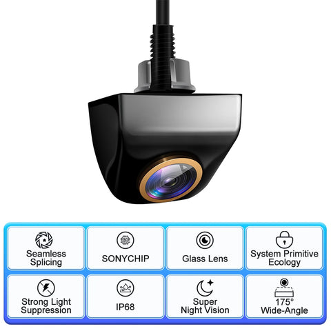 AHD 1920x1080P Car Rear View Camera 200° for Fisheye Golden Lens Full HDR Night Vision Vehicle back car reversing Front Camera