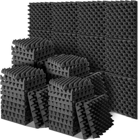 Cloududa 30x30x5cm 24pcs Studio Acoustic Foam Soundproof Effective Wedge Tiles Sound Insulation Absorption Treatment Panels
