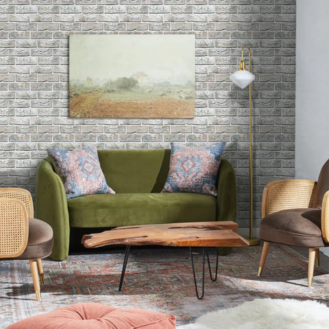 10 Pcs 3D Wall Panel Peel and Stick, 3D Brick Wall Sticker, Kitchen Adhesive Sticker, Tiles Stickers Waterproof