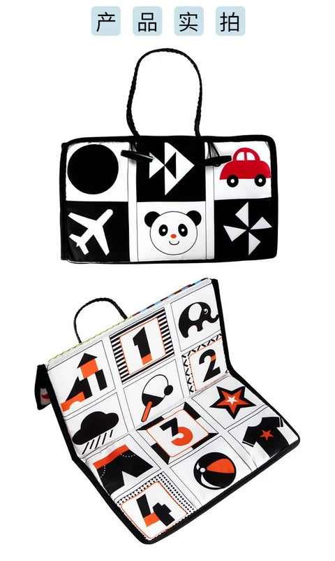 Black and White Newborn Mirror Toys Baby Tummy Time for Babies Montessori Development Crawl High Contrast Activity Sensory Toy