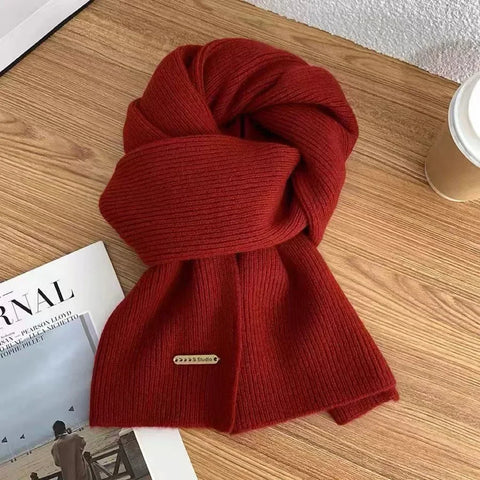 Winter Cashmere Blend Scarf Women Warm Thicken Luxury Shawl Wraps Female Warm Thick Wool Neckerchief Blankets Women Solid Colors
