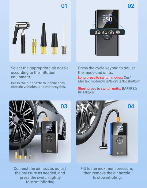 8000a Amp 180Psi Car Emergency Multifunction 12v Battery Booster Tire Inflator Super Compressor Jump Starter Power Bank Air Pump