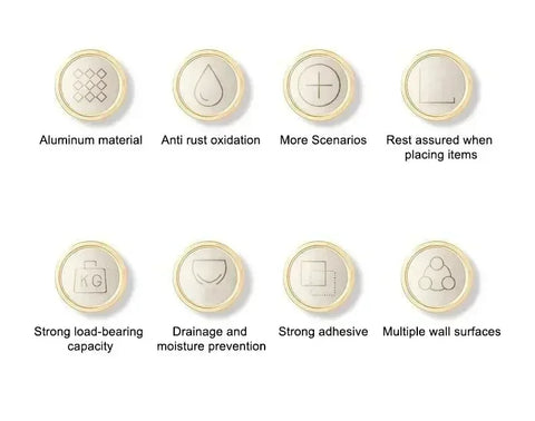 Aluminum Kitchen Sink Tray Suction Cup Wall-mounted Drain Storage and Organization With Rack Ready-to-attach Accessories Cabinet