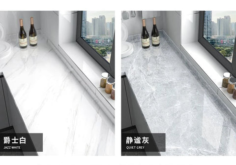 10M x 80CM Marble Self Adhesive Wallpaper Waterproof Oil Proof Kitchen Stickers Thermostability Decorative Film Home Decor