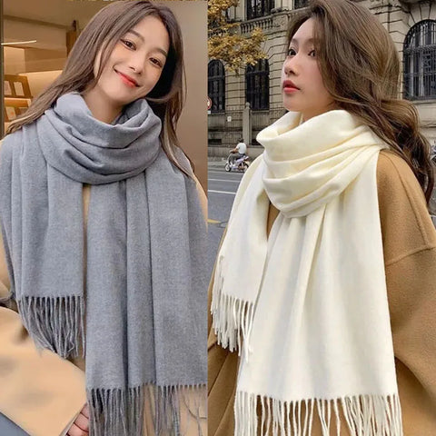 New Black Scarf Cashmere Woman Wool Ladies Scarf Warm Checkered Scarf Women's Winter Scarves Autumn XWJ07