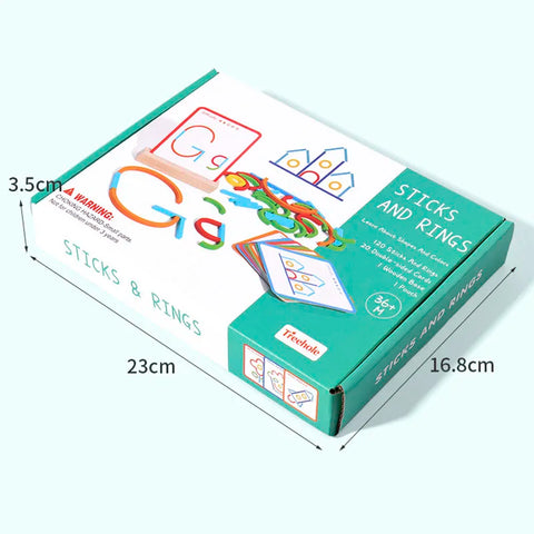 Wooden Creative Sticks And Rings Puzzle Intelligence Game Montessori Early Childhood Educational Toys For Children 3 Year Old