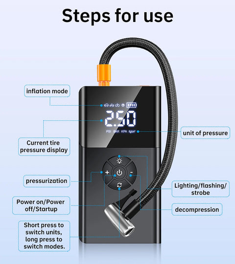 8000a Amp 180Psi Car Emergency Multifunction 12v Battery Booster Tire Inflator Super Compressor Jump Starter Power Bank Air Pump