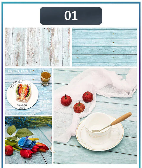 Marble Photography Backdrops 57*87CM 2 Sided Wood Grain Photo Background Wallpaper Studio Waterproof Products Photographic Props