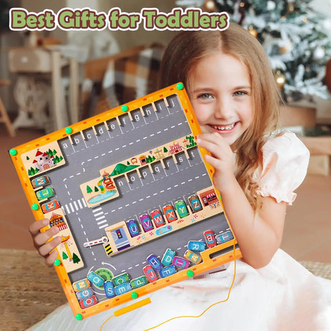 Magnetic Montessori Color And Number Maze Wooden Fine Motor Skills Toys Educational Preschool Learning Activities for Ages 3-5