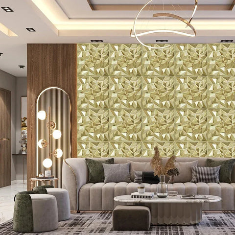 10pcs 30x30cm Champagne gold color 3D Wall Panel Shining Gold 3D Wall Sticker Wedding party background wall art Wood grain paper