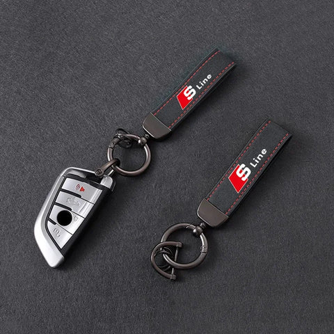 2025 Hot 1Pcs Car Styling Keychain Ring Suede Key Accessories For Audi Sline A1 A3 A4 A5 A6 A7 A8 Q2 Q3 Q5 Q7 Q8 TTS B6 B8 C5 B9