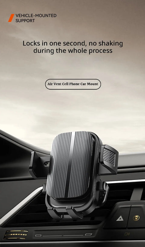 Flexible Cell Phone Holder Car, Phone Mount for Car Air Vent, Universal Auto Lock Car Phone Holder for iPhone Most Smartphone