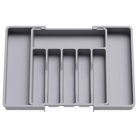 Popular Adjustable Cutlery Organizer - Upgraded Plastic Storage Tray with Dividers, Fork and Knife Drawer Organizer