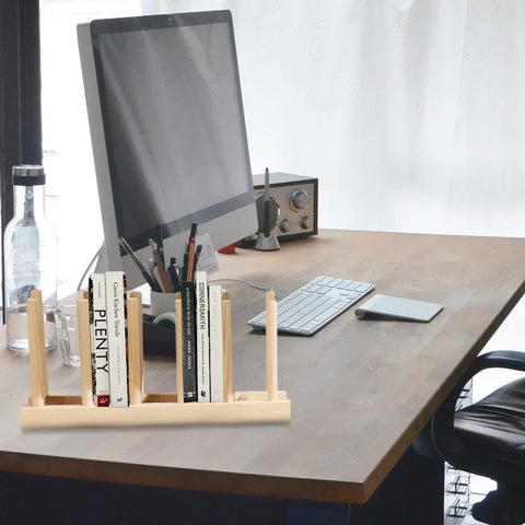 Wooden Dish Drainer Rack Kitchen Dishes Stand Plate Dish Drying Rack Pot Lid Racks Kitchen Organizer Drying Cups Display Shelf