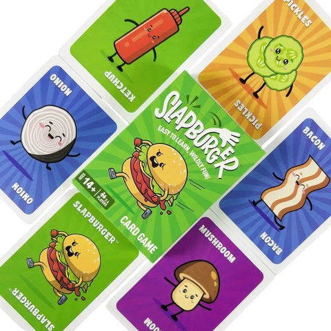 54PCS Slapburger Card Game Families Party Playing 2-6 Players Board Game Deck Table Game Children Adults Birthday Gifts