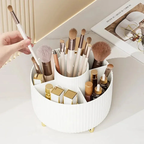 Rotating Makeup Brush Organizer 360 Degree Spinning Storage Box Cosmetic Brush Holder Desktop Organizer Pen Pencil Container