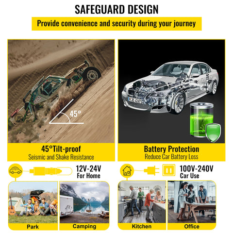 SucceBuy 9L 15L Car Refrigerator Portable Compressor Fridge Freezer Cooler 12V/24V DC 110-240V AC RV Travelling Camping Fishing