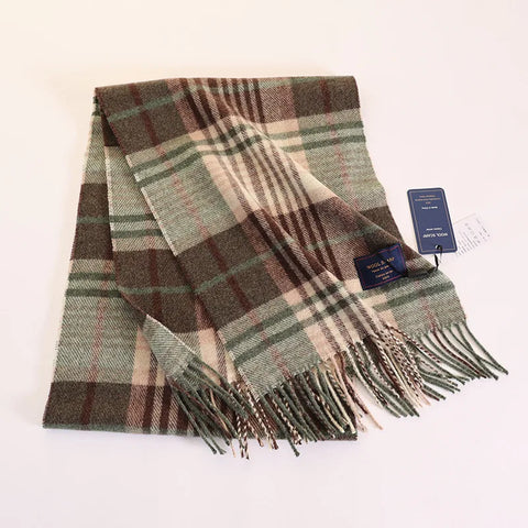 New Fashion Design Pure Wool Plaid Women Men Scarf British Classic Warm Couple Scarves High Quality Multicolored Tassel Muffler