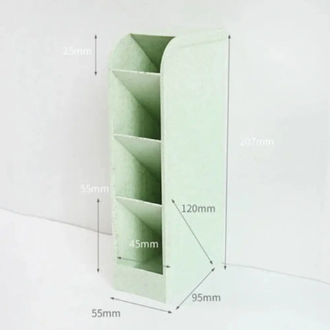 4Grid Macaron Color Oblique Insertion Desktop Organizer Pen Holder Pencil Makeup Brush Storage Box School Stationery