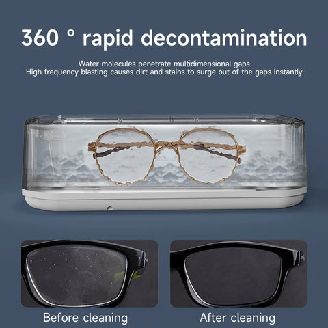 Ultrasonic Cleaner Machine Eyeglass 650ml Mini High-frequency Vibration Cleaning For Glasses Jewelry Denture Pacifier