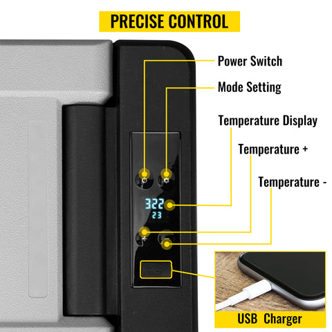 SucceBuy 9L 15L Car Refrigerator Portable Compressor Fridge Freezer Cooler 12V/24V DC 110-240V AC RV Travelling Camping Fishing