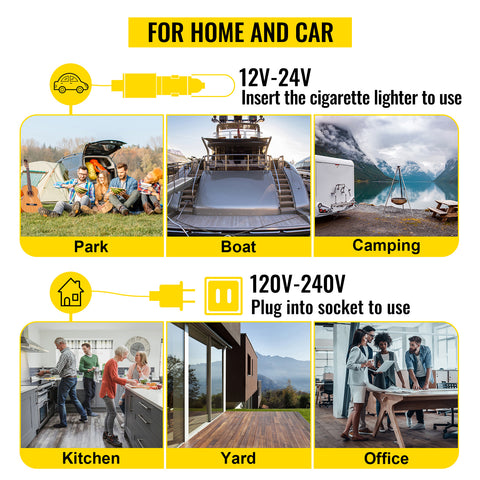 SucceBuy 9L 15L Car Refrigerator Portable Compressor Fridge Freezer Cooler 12V/24V DC 110-240V AC RV Travelling Camping Fishing